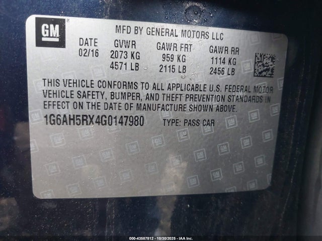 2016 CADILLAC ATS 1G6AH5RX4G0147980 Photo 8