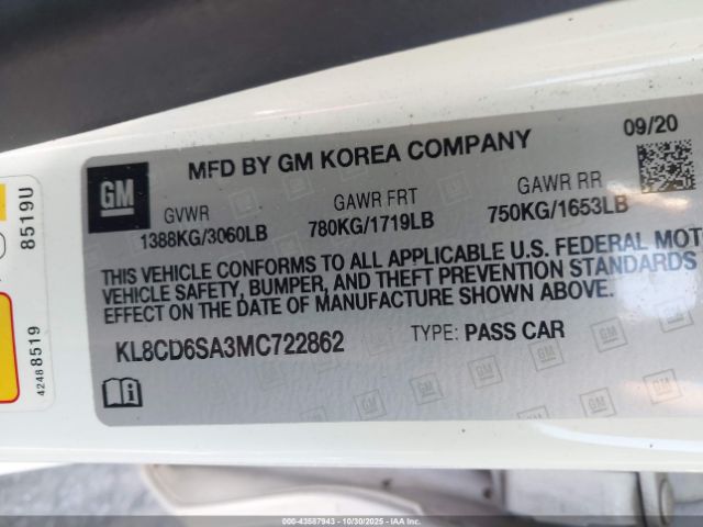 2021 CHEVROLET SPARK KL8CD6SA3MC722862 Photo 8