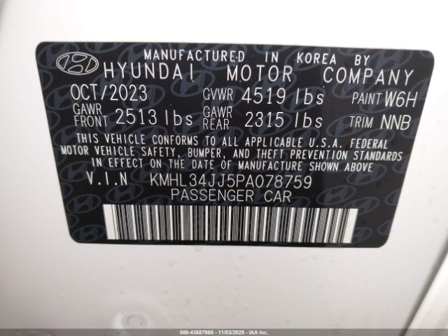 2023 HYUNDAI SONATA HYBRID KMHL34JJ5PA078759 Photo 8