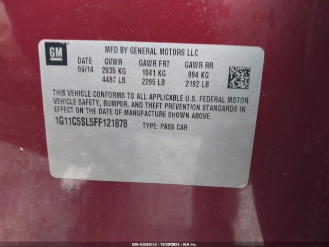2015 CHEVROLET MALIBU 1G11C5SL5FF121878 Photo 8