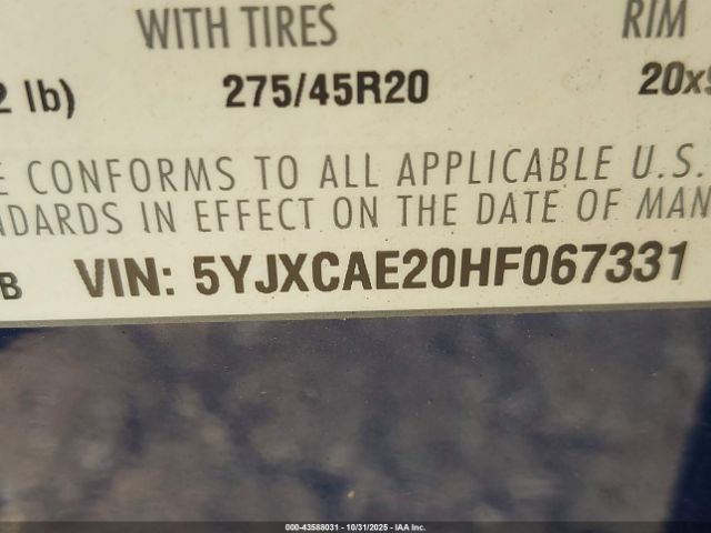 2017 TESLA MODEL X 5YJXCAE20HF067331 Photo 8