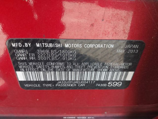 2014 MITSUBISHI LANCER JA32U2FU4EU004117 Photo 8