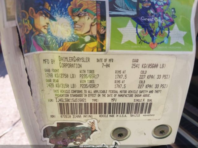 2005 JEEP LIBERTY 1J4GL58K15W516021 Photo 8