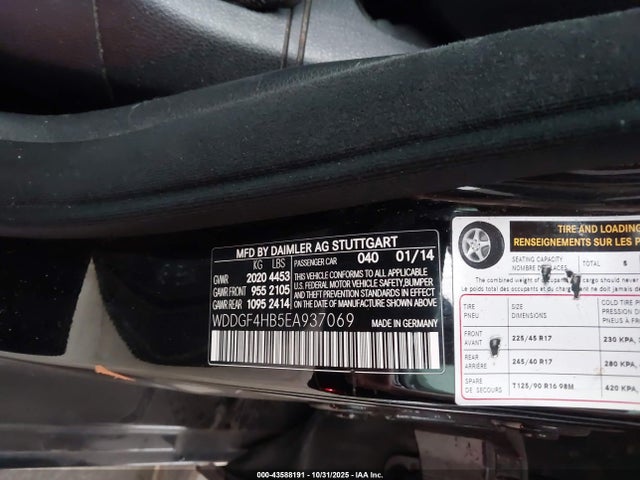 WDDGF4HB5EA937069 Mercedes-Benz C 250 Sport
