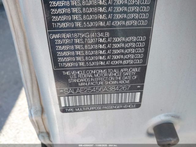 2006 LAND ROVER LR3 SALAE25456A384267 Photo 8