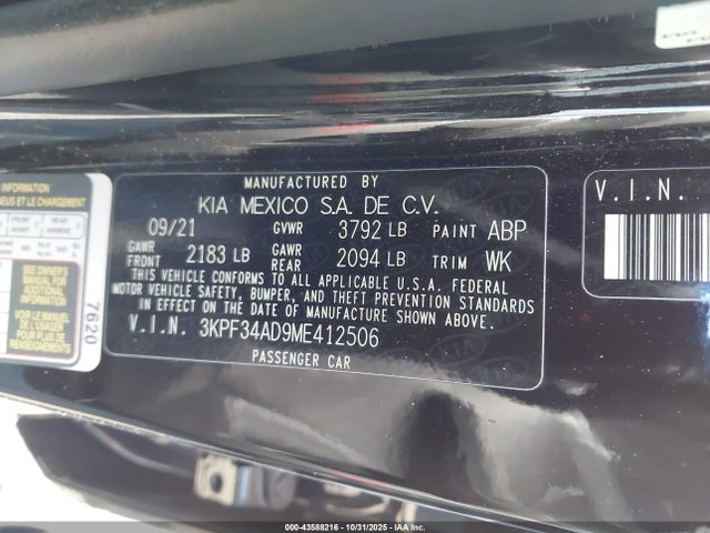 KIA Forte Gt-line 2021 3KPF34AD9ME412506 Image 9