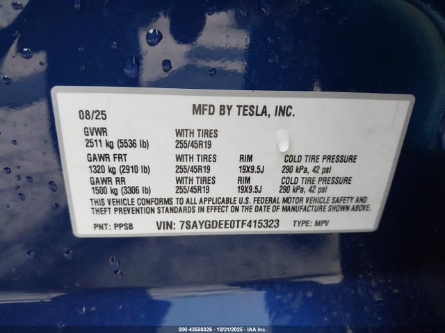 2026 TESLA MODEL Y 7SAYGDEE0TF415323 Photo 8