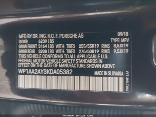 2019 PORSCHE CAYENNE WP1AA2AY3KDA05382 Photo 8