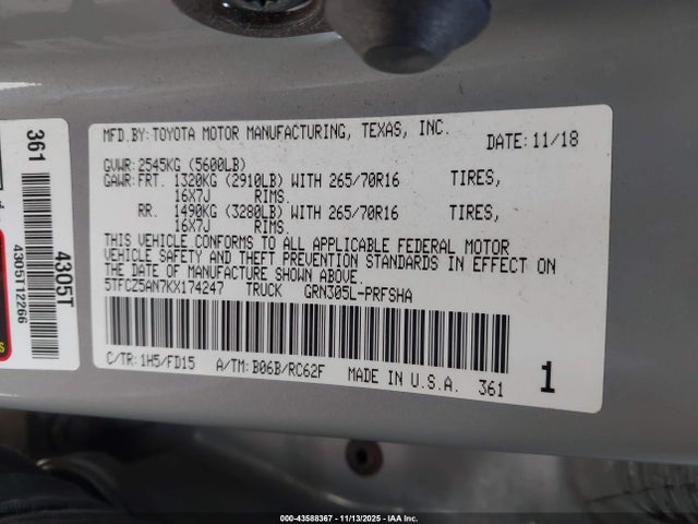 2019 TOYOTA TACOMA 4WD 5TFCZ5AN7KX174247 Photo 8