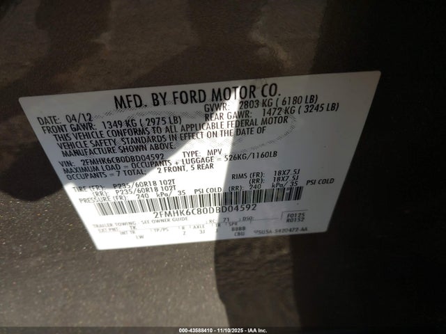 2013 FORD FLEX 2FMHK6C80DBD04592 Photo 8