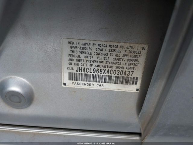 2004 ACURA TSX JH4CL968X4C030437 Photo 8