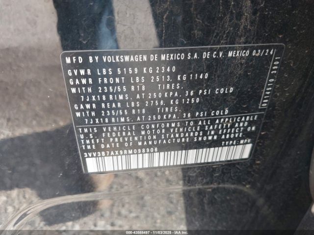 2024 VOLKSWAGEN TIGUAN 3VV3B7AX9RM098906 Photo 8