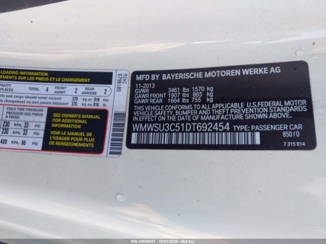 2013 MINI HARDTOP WMWSU3C51DT692454 Photo 8