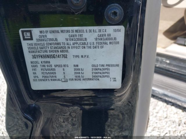 2005 CADILLAC ESCALADE ESV 3GYFK66N85G141762 Photo 8