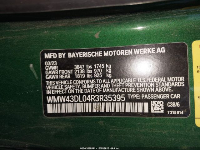 2024 MINI CONVERTIBLE WMW43DL04R3R35395 Photo 8