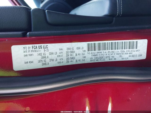 2015 JEEP GRAND CHEROKEE 1C4RJEBG8FC118753 Photo 8