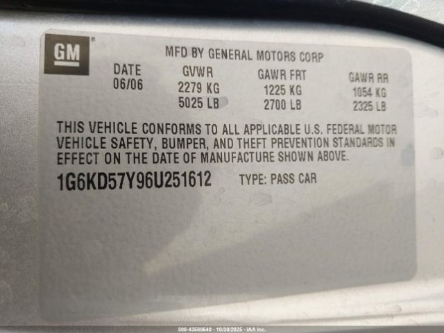 2006 CADILLAC DTS 1G6KD57Y96U251612 Photo 8