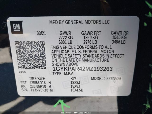 2021 CADILLAC XT6 1GYKPAR42MZ193263 Photo 8