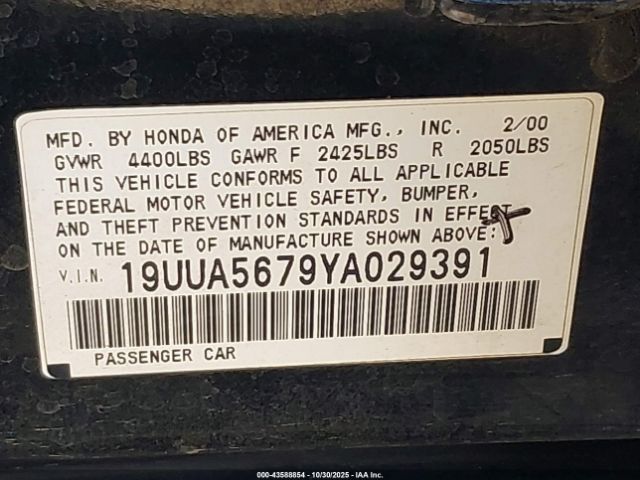 2000 ACURA TL 19UUA5679YA029391 Photo 8