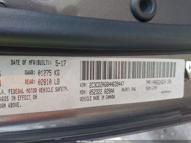 2017 DODGE CHALLENGER 2C3CDZAG6HH639447 Photo 8