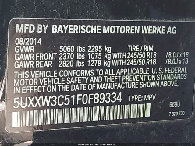 2015 BMW X4 5UXXW3C51F0F89334 Photo 8