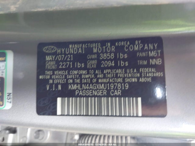 Hyundai mpi nu pe 2021 KMHLN4AGXMU197819 Image 9
