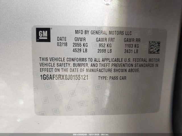 2018 CADILLAC ATS 1G6AF5RX0J0155121 Photo 8