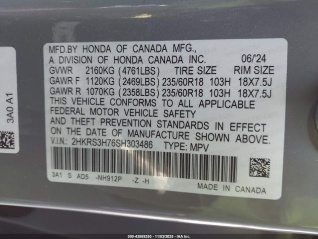 2025 HONDA CR-V 2HKRS3H76SH303486 Photo 8