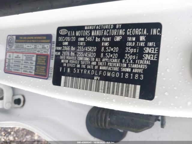 2021 KIA SORENTO 5XYRKDLF0MG018183 Photo 8