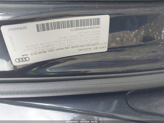 Продажа на аукционе авто 2017 Audi A4 2.0t Season Of Audi Premium, vin: WAUDNAF48HN058713, номер лота: 43589383