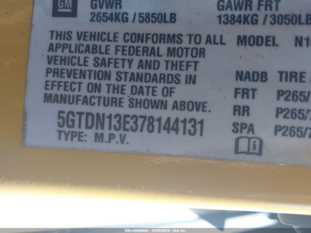 2007 HUMMER H3 SUV 5GTDN13E378144131 Photo 8