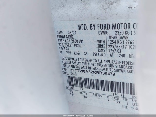 Ford Maverick Xl 2024 3FTTW8A32RRB06479 Image 9