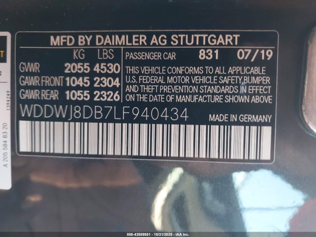 2020 MERCEDES-BENZ C 300 WDDWJ8DB7LF940434 Photo 8