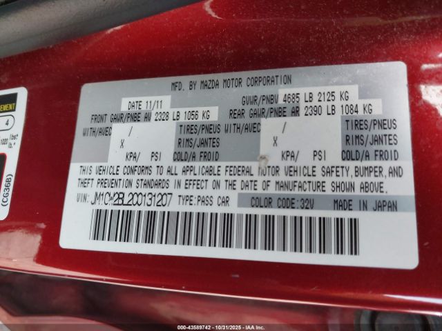 2012 MAZDA MAZDA5 JM1CW2BL2C0131207 Photo 8