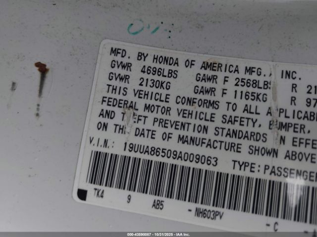 2009 ACURA TL 19UUA86509A009063 Photo 8