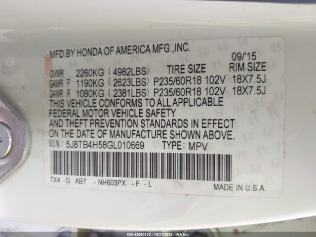 2016 ACURA RDX 5J8TB4H58GL010669 Photo 8