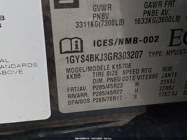 2016 CADILLAC ESCALADE 1GYS4BKJ3GR303207 Photo 8