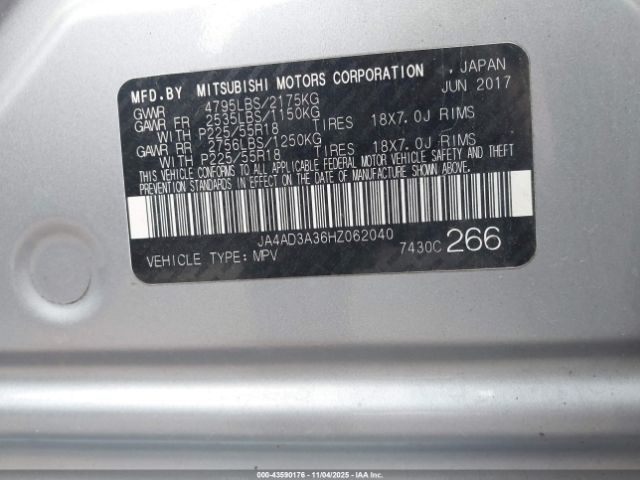 2017 MITSUBISHI OUTLANDER JA4AD3A36HZ062040 Photo 8