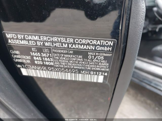 2005 CHRYSLER CROSSFIRE 1C3AN69L95X054695 Photo 8