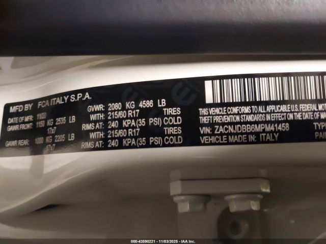 2021 JEEP RENEGADE ZACNJDBB6MPM41458 Photo 8