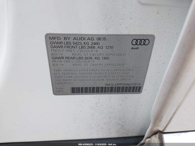 2016 AUDI Q5 WA1L2AFP3GA012918 Photo 8
