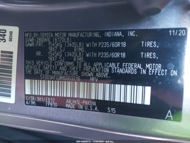 2021 TOYOTA SIENNA 5TDDSKFC9MS003216 Photo 8