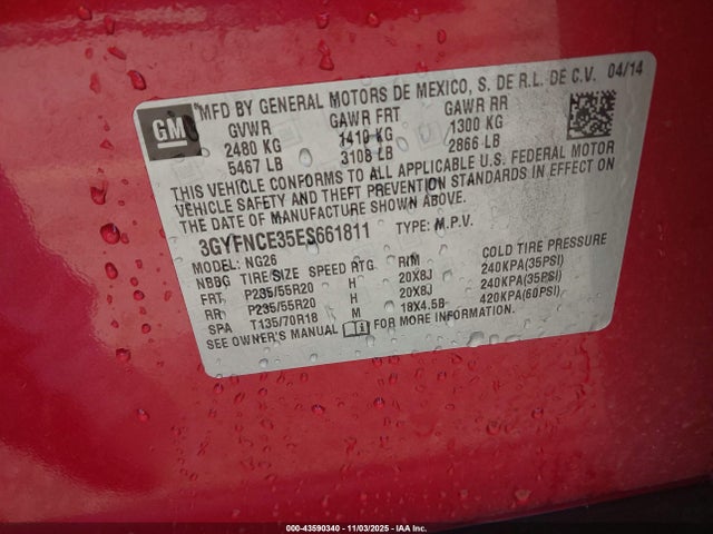 2014 CADILLAC SRX 3GYFNCE35ES661811 Photo 8