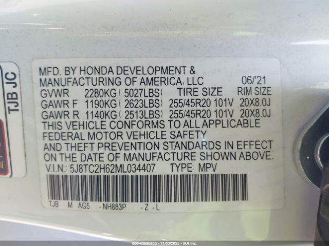 2021 ACURA RDX 5J8TC2H62ML034407 Photo 8