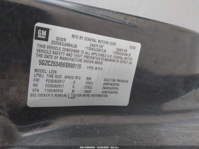 2006 SATURN VUE 5GZCZ63456S899115 Photo 8