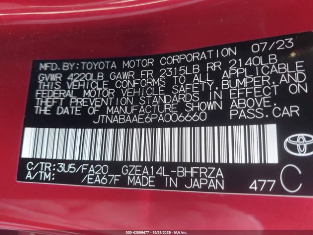 2023 TOYOTA GR COROLLA JTNABAAE6PA006660 Photo 8