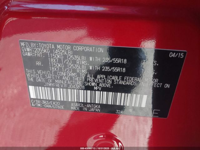 2015 TOYOTA RAV4 JTMYFREV7FJ043828 Photo 8