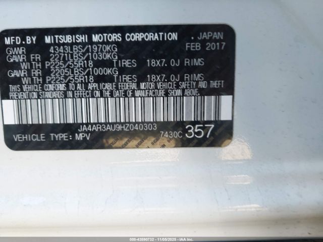 2017 MITSUBISHI OUTLANDER SPORT JA4AR3AU9HZ040303 Photo 8