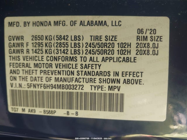 Honda Pilot Awd Touring 8 Passenger 2021 5FNYF6H94MB003272 Image 9