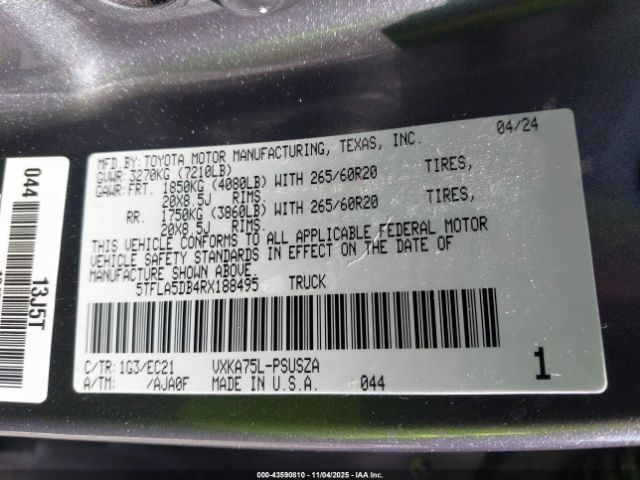 2024 TOYOTA TUNDRA 5TFLA5DB4RX188495 Photo 8